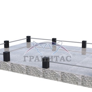 Гранитная ограда №1 с нержавейкой - описание