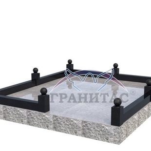 Гранитная ограда №1 с шарами - описание