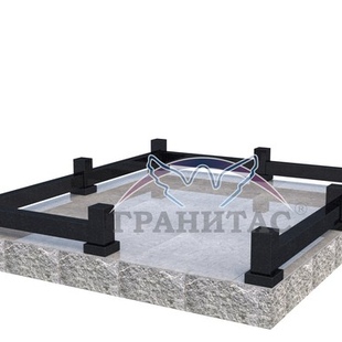 Гранитная ограда №1 с подставками - описание