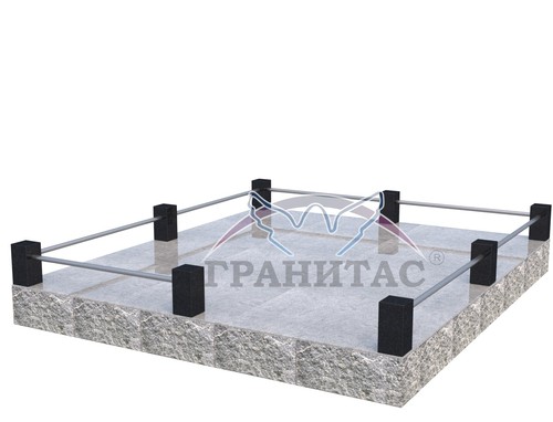 Гранитная ограда №1  c нержавейкой - описание