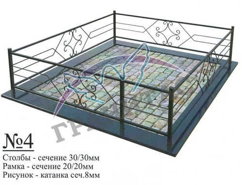 Ограда металлическая №4 - фото