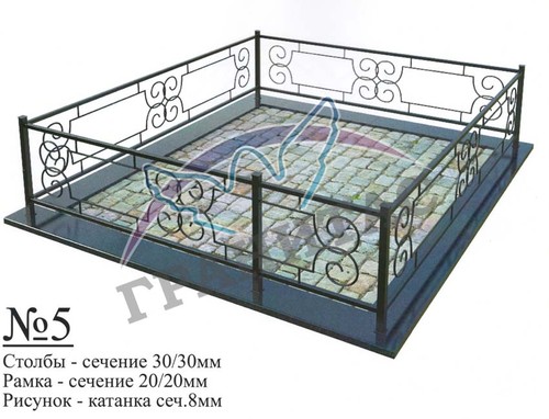 Ограда металлическая №5 - фото