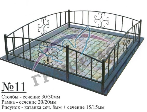 Ограда металлическая №11 - фото