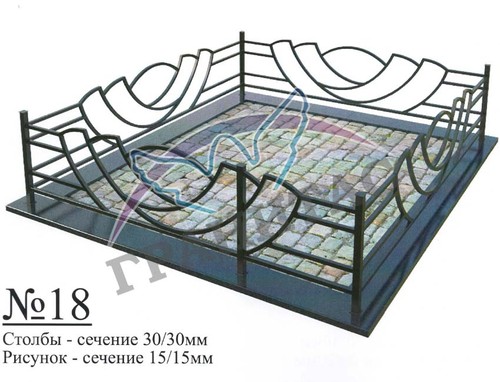 Ограда металлическая №18 - фото